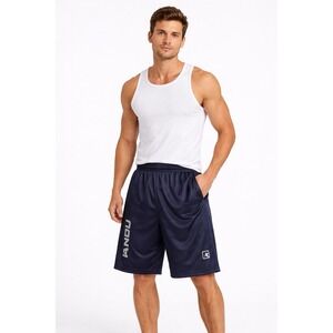 AND1 Mens Size Small Shiny Navy Blue *Clutch Shooter* Athletic BASKETBALL SHORTS